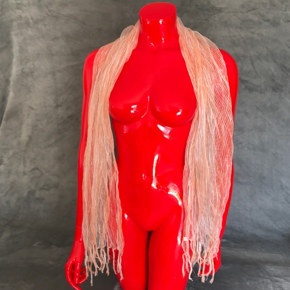 🔻2 for $10 🔻 Silk Poly Blend Neck Scarf Peach - Picture 1 of 5